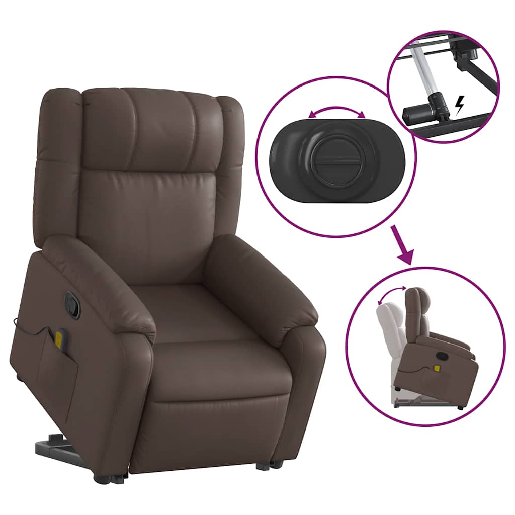 Fauteuil inclinable de massage Marron Similicuir