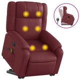 Fauteuil inclinable de massage Rouge bordeaux Similicuir