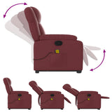 Fauteuil inclinable de massage Rouge bordeaux Similicuir