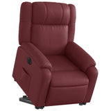 Fauteuil inclinable électrique rouge bordeaux similicuir