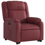 Fauteuil inclinable électrique rouge bordeaux similicuir