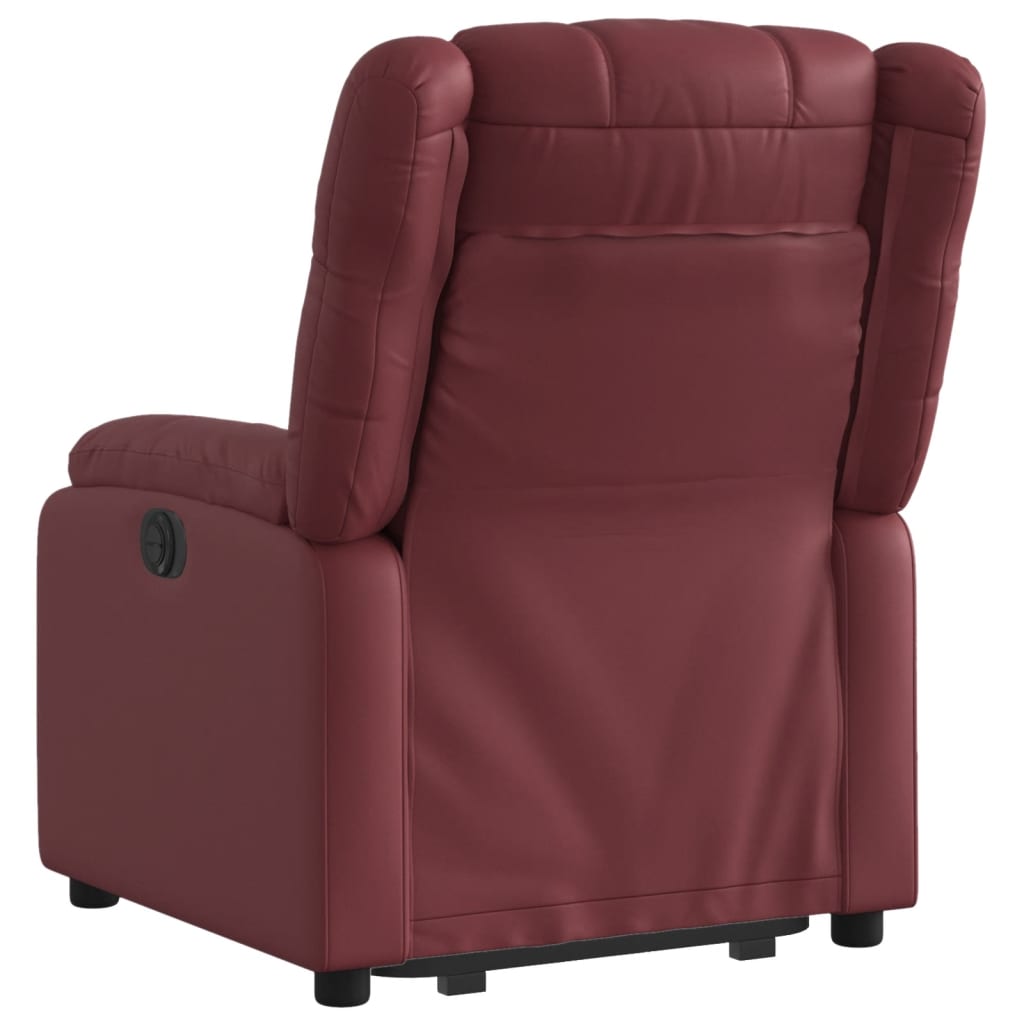 Fauteuil inclinable électrique rouge bordeaux similicuir