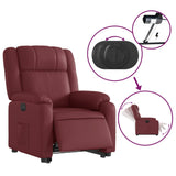 Fauteuil inclinable électrique rouge bordeaux similicuir