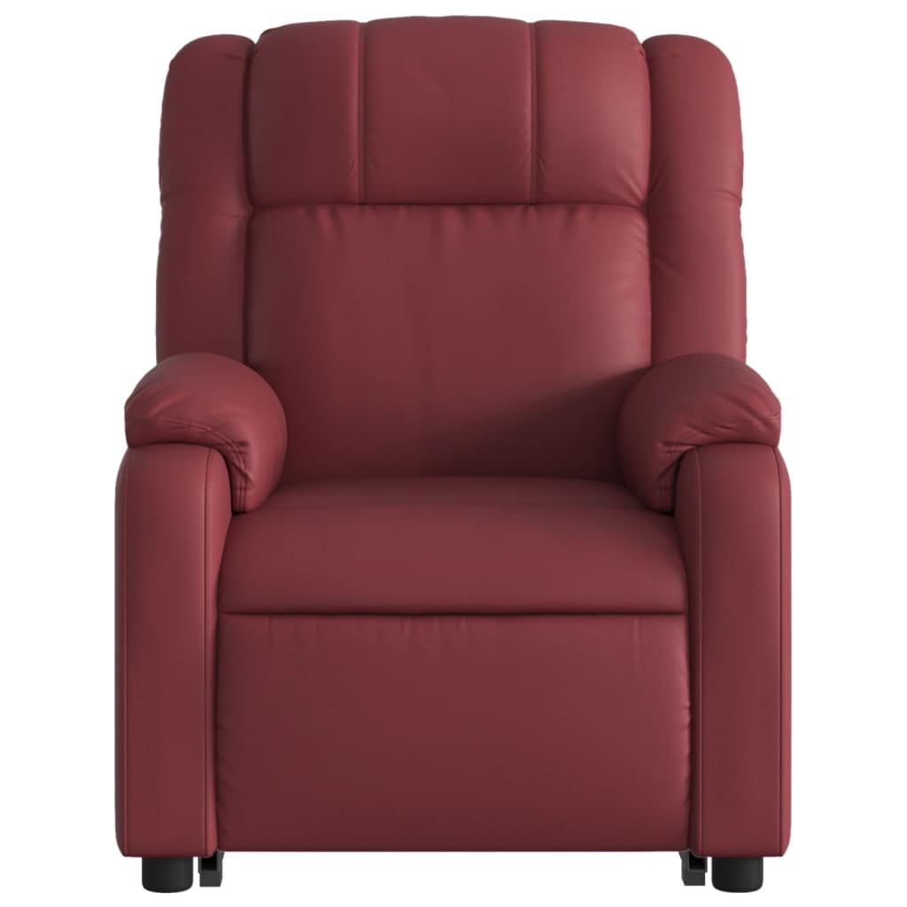 Fauteuil inclinable électrique rouge bordeaux similicuir