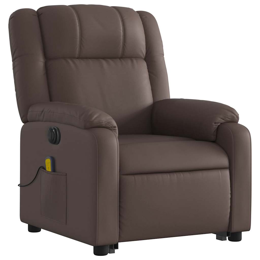 Fauteuil inclinable de massage électrique marron similicuir