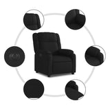 Fauteuil inclinable électrique Noir Tissu