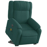 Fauteuil inclinable de massage Vert foncé Tissu