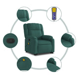 Fauteuil inclinable de massage Vert foncé Tissu