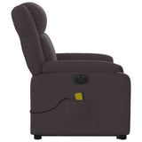 Fauteuil inclinable de massage électrique Marron foncé Tissu