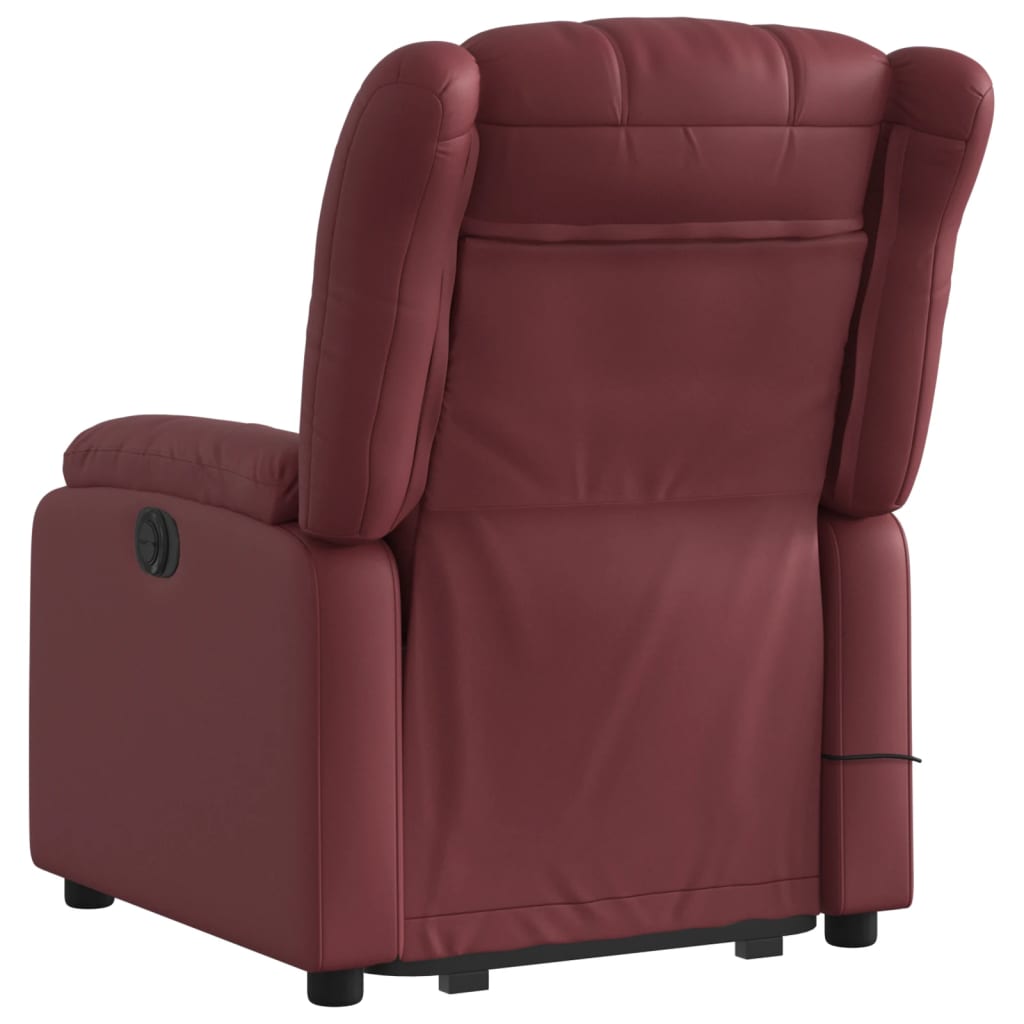 Fauteuil inclinable de massage Rouge bordeaux Similicuir