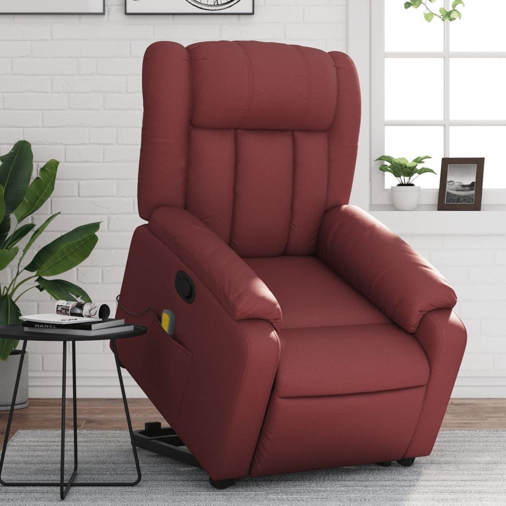 Fauteuil inclinable de massage Rouge bordeaux Similicuir