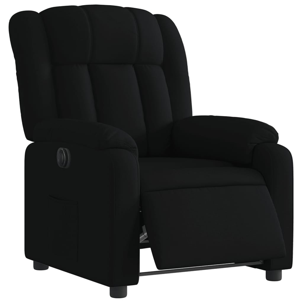 Fauteuil inclinable électrique Noir Tissu