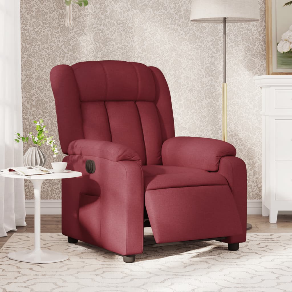 Fauteuil inclinable électrique Rouge bordeaux Tissu