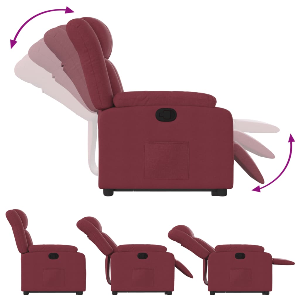 Fauteuil inclinable rouge bordeaux tissu