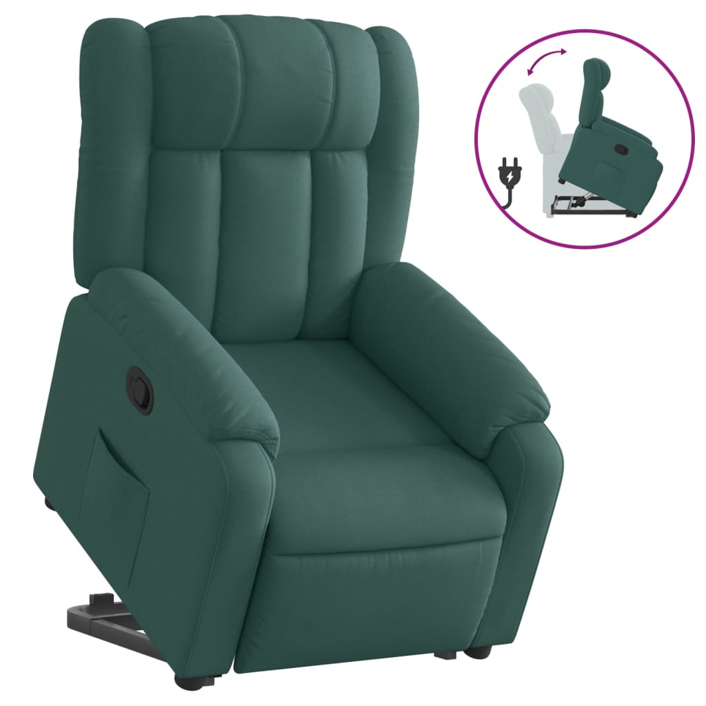 Fauteuil inclinable vert foncé tissu