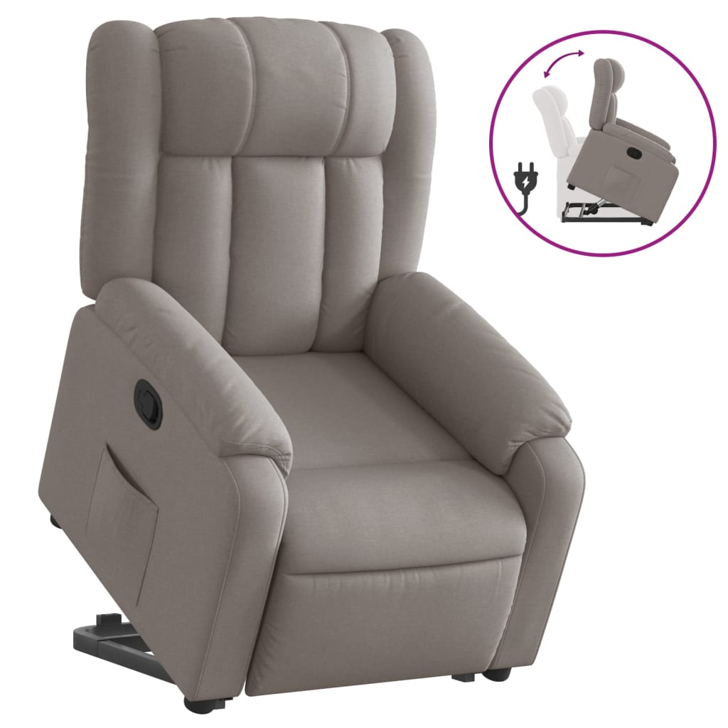 Fauteuil inclinable taupe tissu