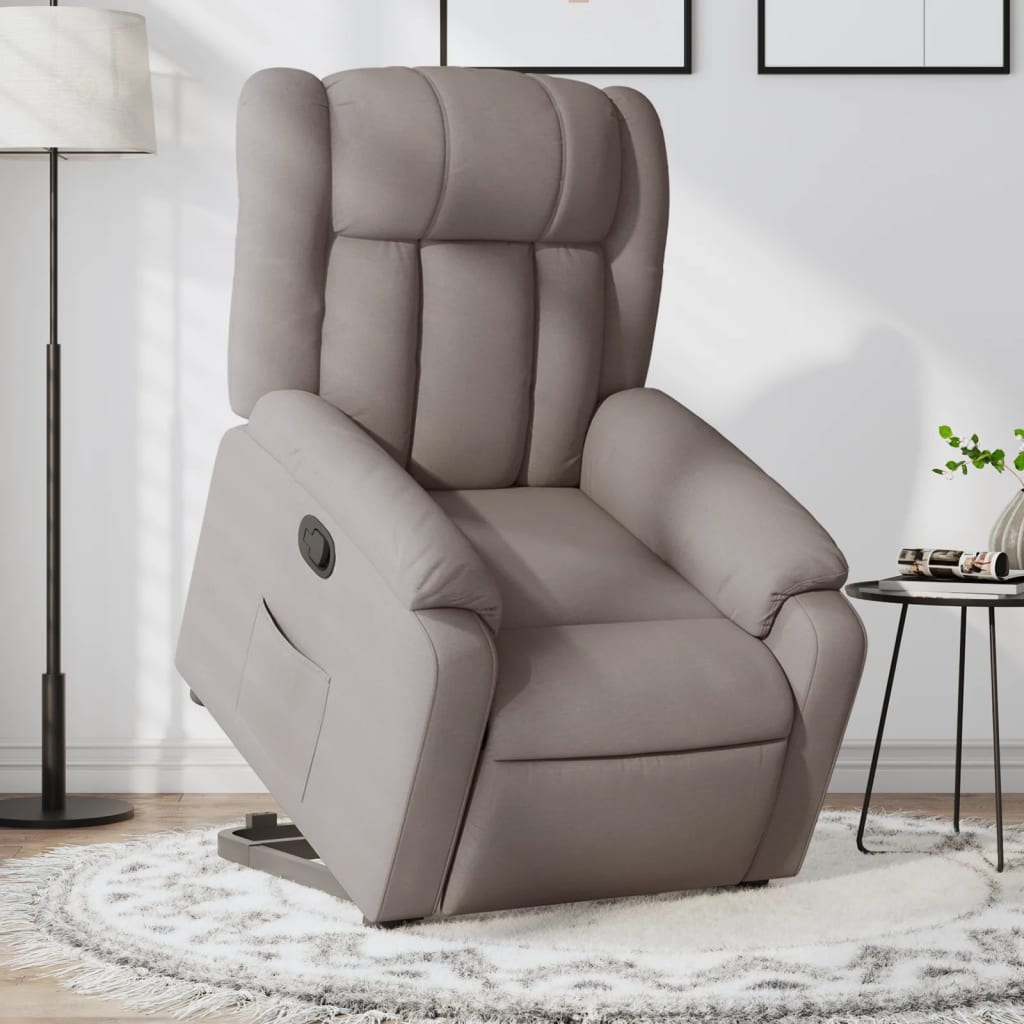 Fauteuil inclinable taupe tissu