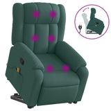 Fauteuil inclinable de massage Vert foncé Tissu