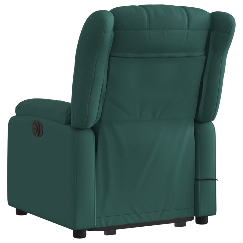 Fauteuil inclinable de massage Vert foncé Tissu