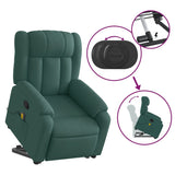 Fauteuil inclinable de massage Vert foncé Tissu