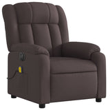 Fauteuil inclinable de massage électrique Marron foncé Tissu