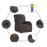 Fauteuil inclinable de massage électrique Marron foncé Tissu