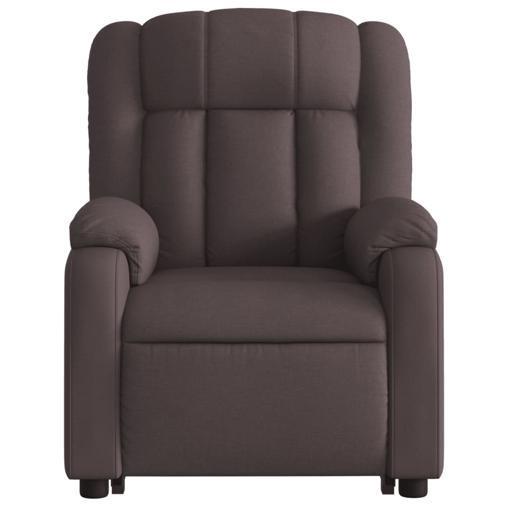 Fauteuil inclinable de massage électrique Marron foncé Tissu