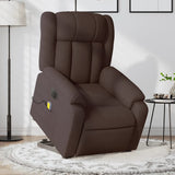 Fauteuil inclinable de massage électrique Marron foncé Tissu