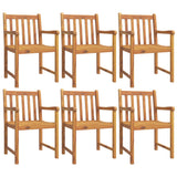 Chaises de jardin lot de 6 56x55,5x90 bois massif d'acacia