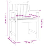 Chaises de jardin lot de 6 56x55,5x90 bois massif d'acacia