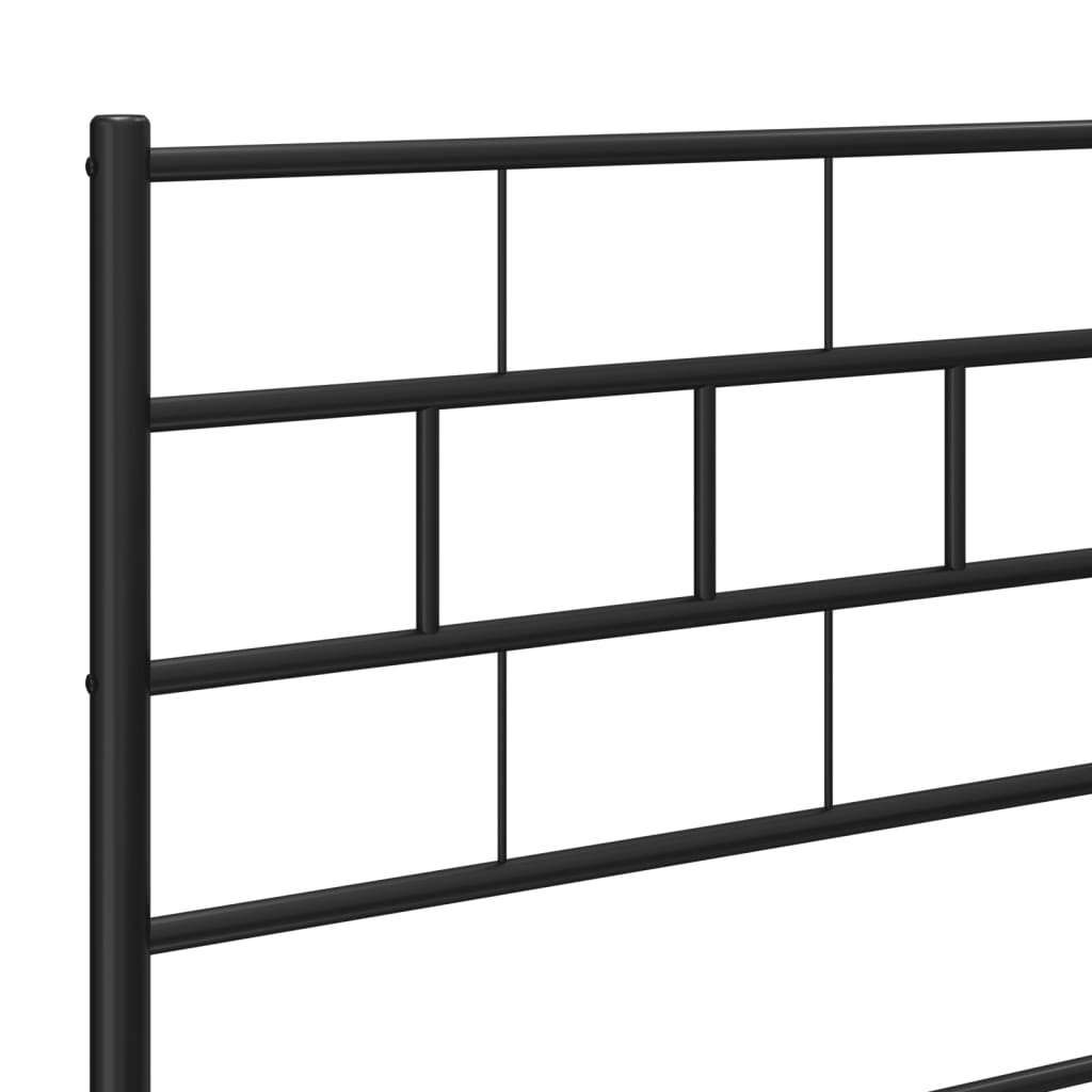 Metal bed frame without mattress with black footboard 90x190 cm