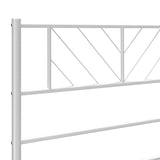 Cadre de lit métal sans matelas avec tête de lit blanc 75x190cm