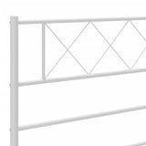 Cadre de lit métal sans matelas avec pied de lit blanc 80x200cm