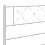 Cadre de lit métal sans matelas avec pied de lit blanc 90x200cm