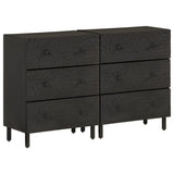 Side cabinets 2pcs black 60x33x75cm solid mango wood