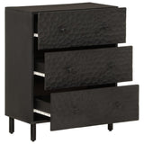 Side cabinets 2pcs black 60x33x75cm solid mango wood