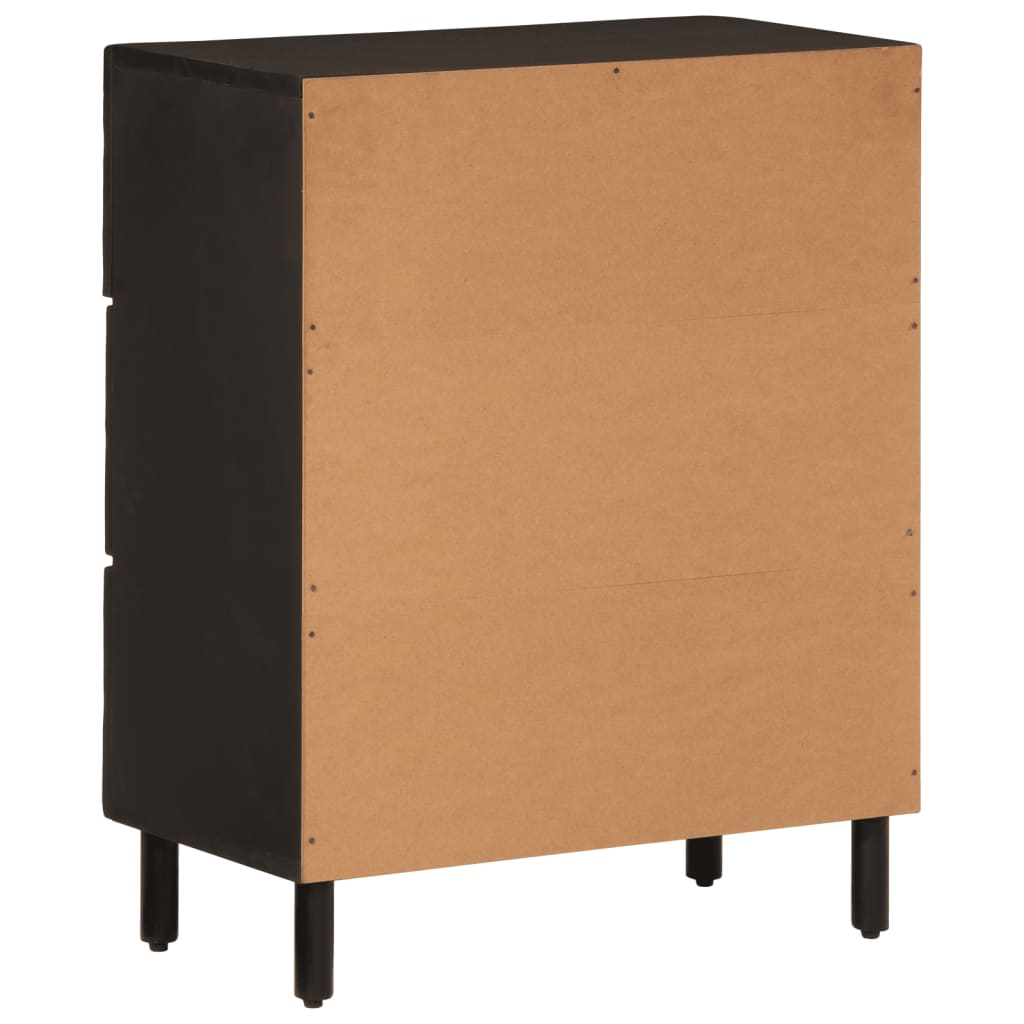 Side cabinets 2pcs black 60x33x75cm solid mango wood