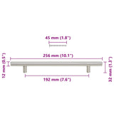 Poignées d'armoire 5 pcs argenté 192 mm acier inoxydable