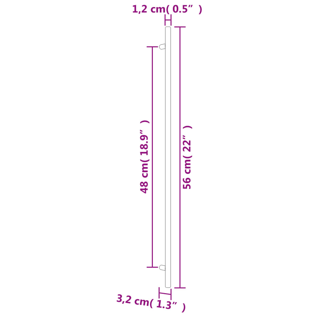 Poignées d'armoire 5 pcs doré 480 mm acier inoxydable