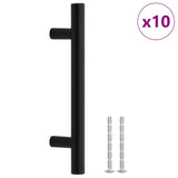 Cabinet Handles 10 pcs Black 96mm Stainless Steel