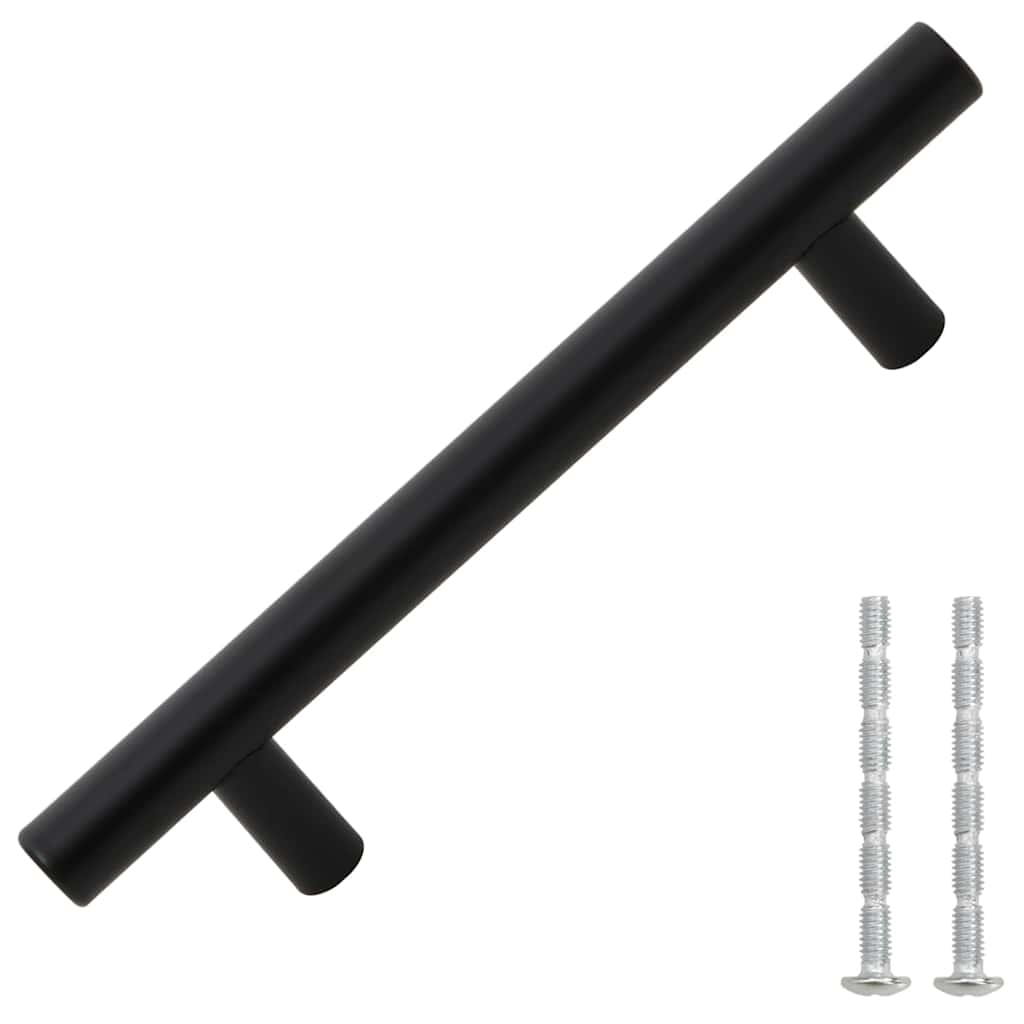 Cabinet Handles 10 pcs Black 96mm Stainless Steel