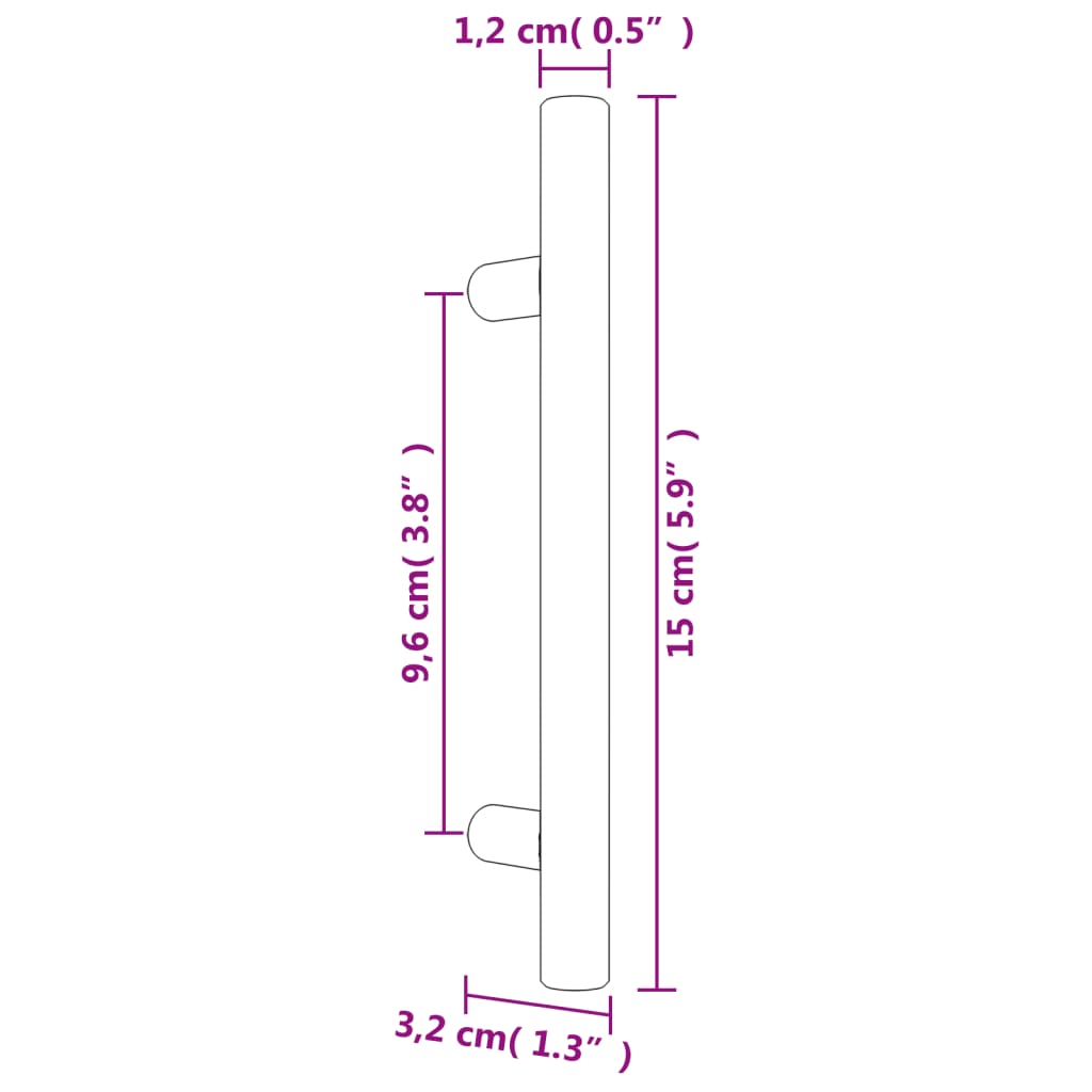 Cabinet Handles 10 pcs Black 96mm Stainless Steel