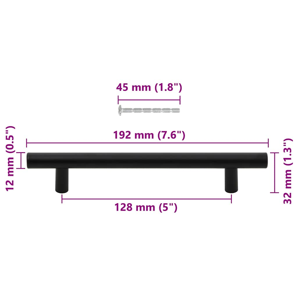 Schrankgriffe 10 Stück schwarz 128 mm Edelstahl