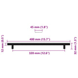 Schrankgriffe 5 Stück schwarz 320 mm Edelstahl