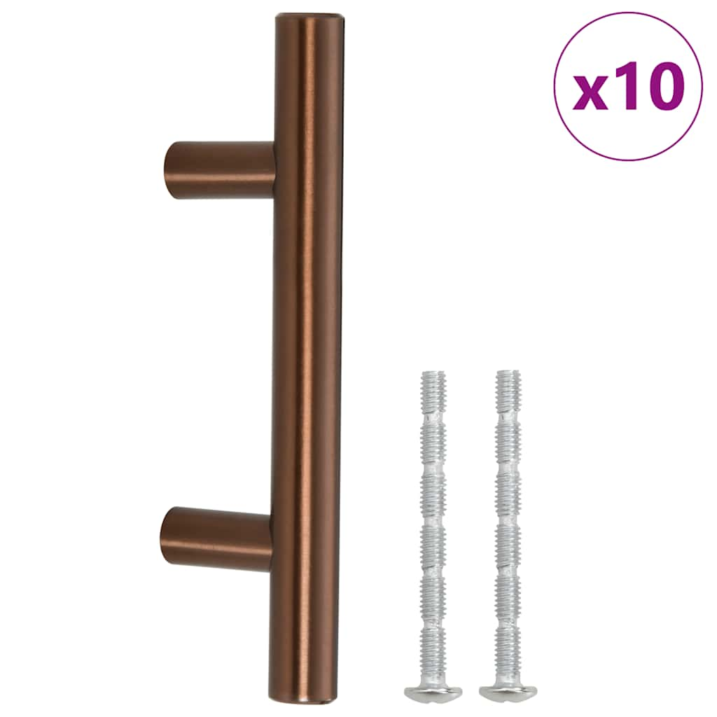 Poignées d'armoire 10 pcs bronze 64 mm acier inoxydable