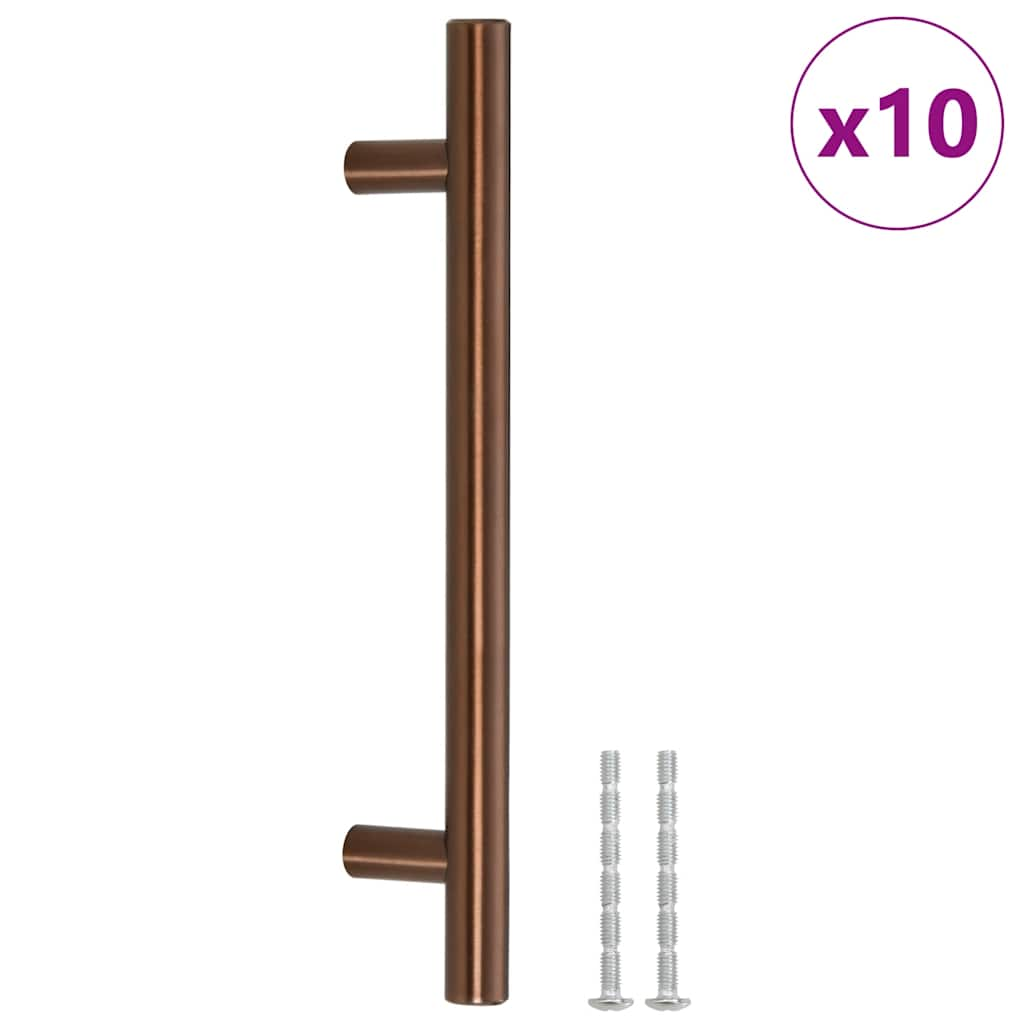 Poignées d'armoire 10 pcs bronze 128 mm acier inoxydable