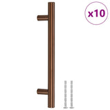 Poignées d'armoire 10 pcs bronze 128 mm acier inoxydable