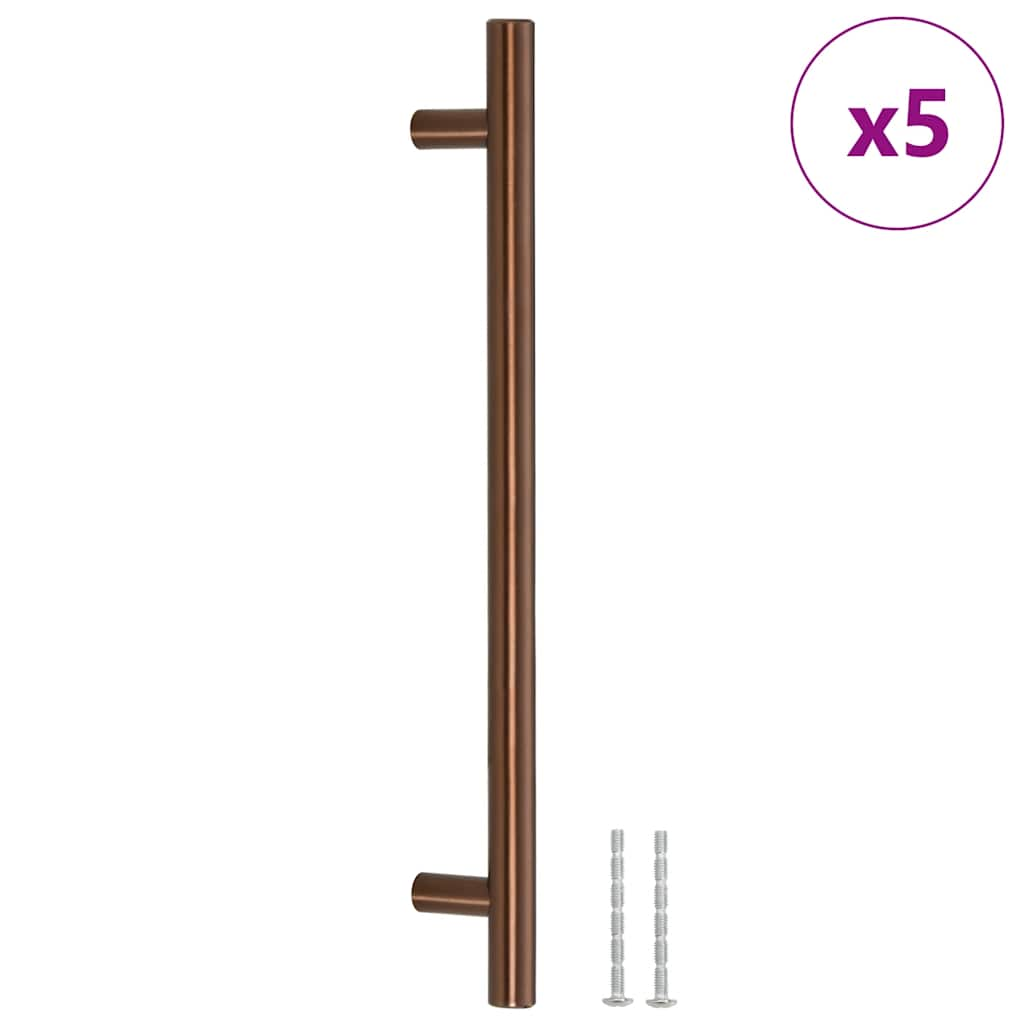 Poignées d'armoire 5 pcs bronze 192 mm acier inoxydable