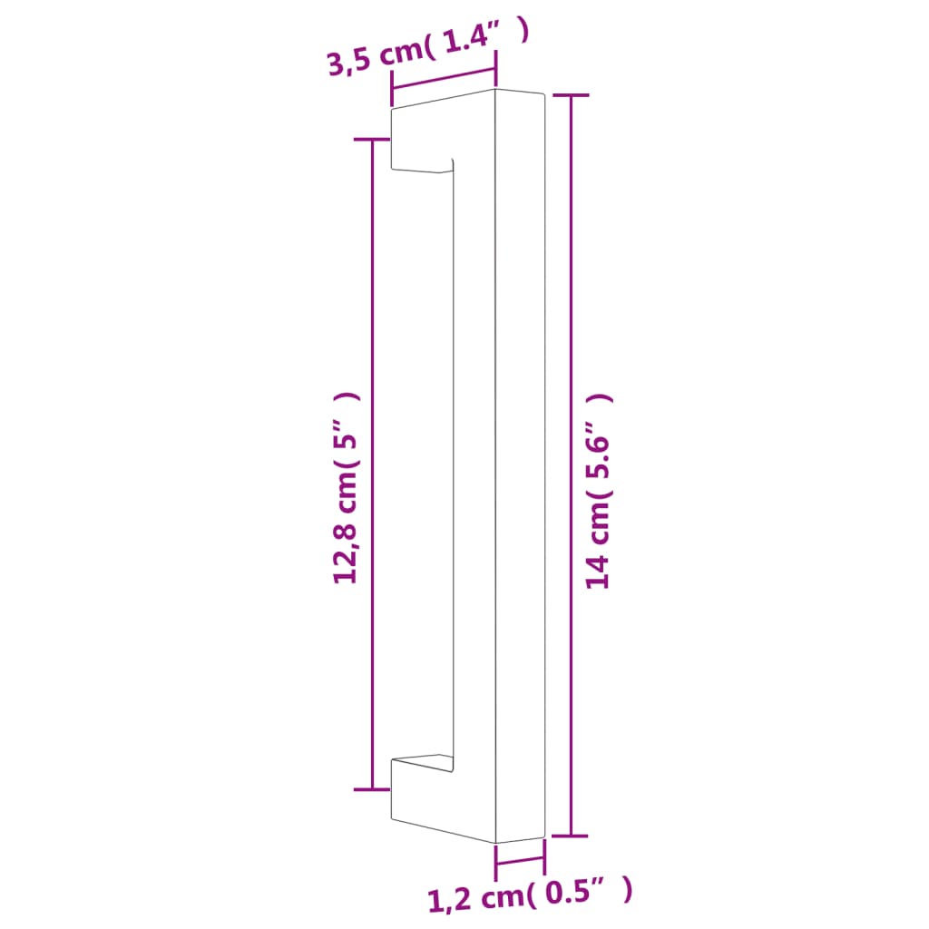 Poignées d'armoire 10 pcs argenté 128 mm acier inoxydable