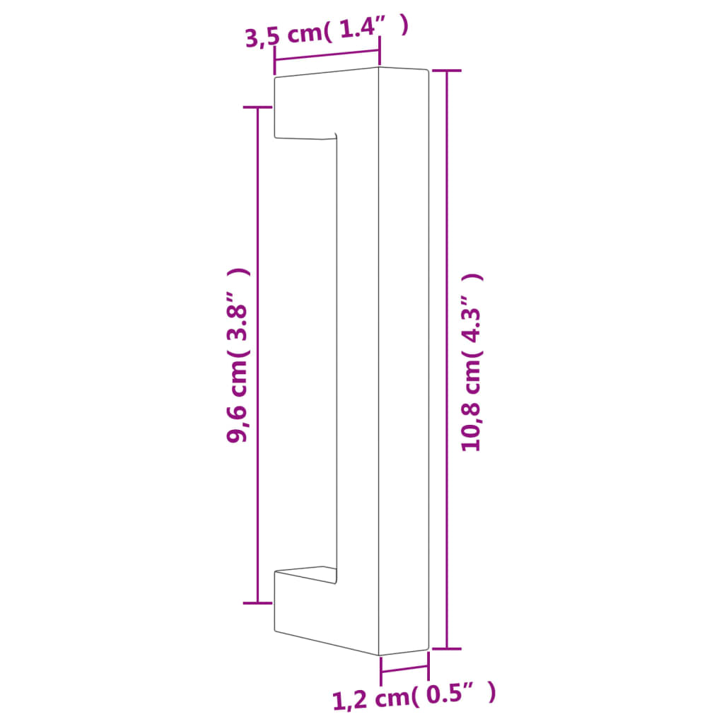 Cabinet Handles 10pcs Gold 96mm Stainless Steel